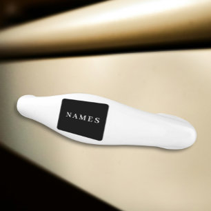 Simple Black Custom Add Your Name Elegant Ceramic Drawer Pull