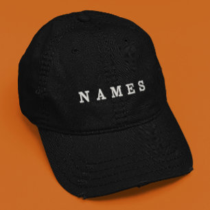 Simple Black Custom Add Your Name Elegant Embroidered Hat