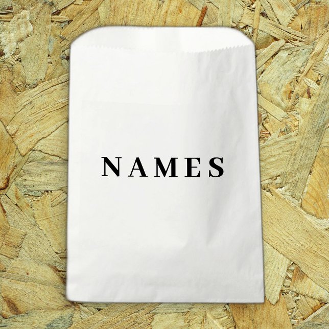 Simple Black Custom Add Your Name Elegant Favour Bags (Creator Uploaded)