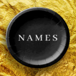 Simple Black Custom Add Your Name Elegant Paper Plate<br><div class="desc">Simple Black Custom Add Your Name Elegant Design for Anyone.</div>