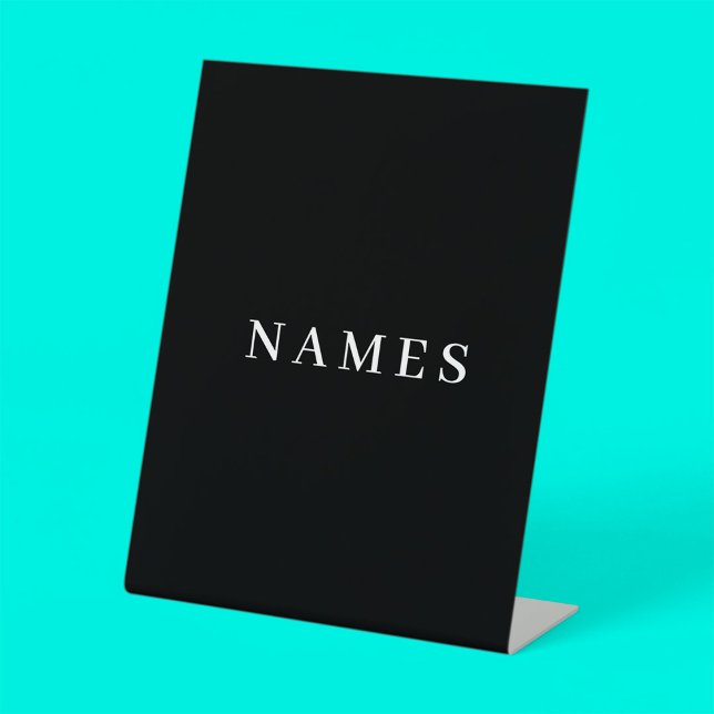 Simple Black Custom Add Your Name Elegant Pedestal Sign (Creator Uploaded)