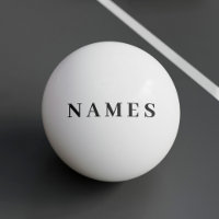 Simple Black Custom Add Your Name Elegant Ping Pon
