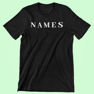 Simple Black Custom Add Your Name Elegant Plus Size T-Shirt