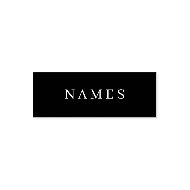Simple Black Custom Add Your Name Elegant Self-inking Stamp (Design)