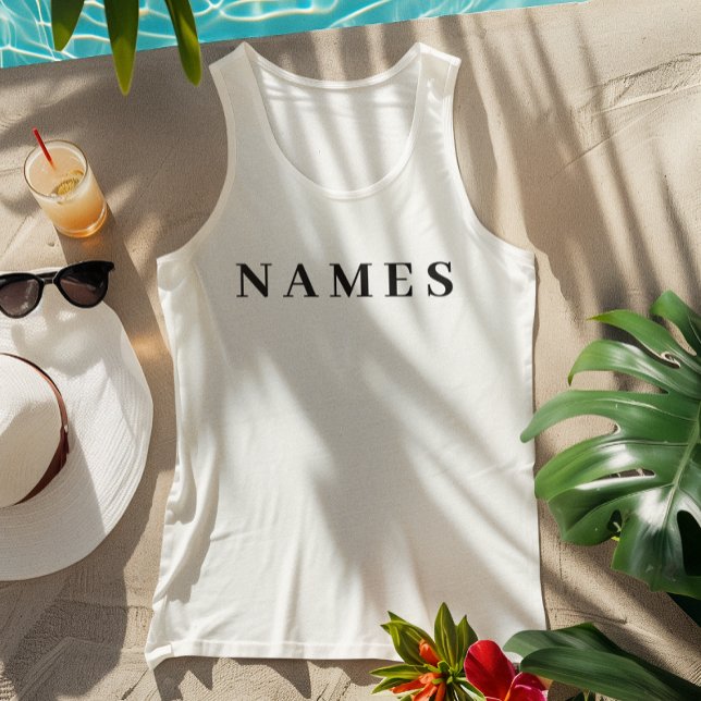 Simple Black Custom Add Your Name Elegant Singlet (Creator Uploaded)