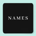 Simple Black Custom Add Your Name Elegant Square Paper Coaster<br><div class="desc">Simple Black Custom Add Your Name Elegant Design for Anyone.</div>