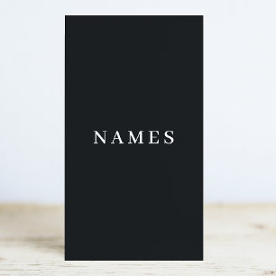 Simple Black Custom Add Your Name Elegant Stationery
