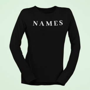 Simple Black Custom Add Your Name Elegant T-Shirt