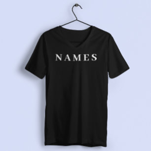Simple Black Custom Add Your Name Elegant T-Shirt