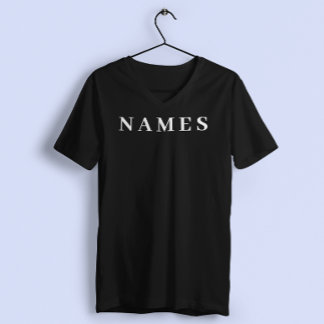 Simple Black Custom Add Your Name Elegant T-Shirt