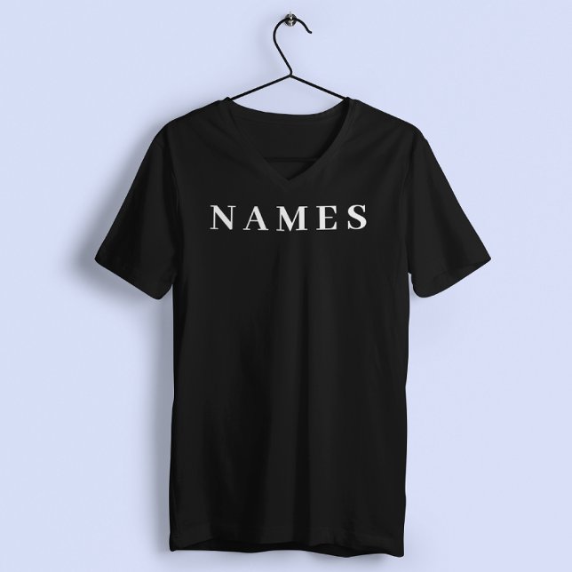 Simple Black Custom Add Your Name Elegant T-Shirt (Creator Uploaded)