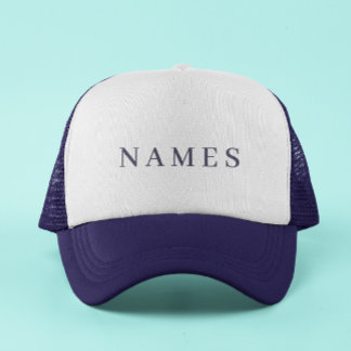 Simple Black Custom Add Your Name Elegant Trucker  Trucker Hat