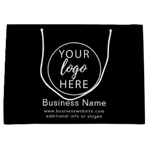 Simple Black Custom Business Logo  Large Gift Bag