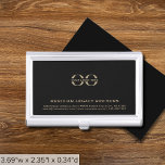 Simple Black Custom Logo  Business Card Holder<br><div class="desc">Elevate your networking game with this simple, sleek, and professional business card case. The sleek background features your logo, company name, address, contact information and website in classic golden typography in the lower thirds add a touch of sophistication to your business interactions. Stay organised and make a lasting impression with...</div>