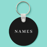 Simple Black Custom Name Elegant Key Ring<br><div class="desc">Simple Black Custom Name Elegant Design for Anyone.</div>