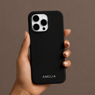 Simple Black Custom Name iPhone Case
