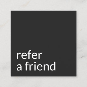 Simple Black Customer Referral Card
