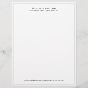 Simple Black Double Border Name Address Letterhead