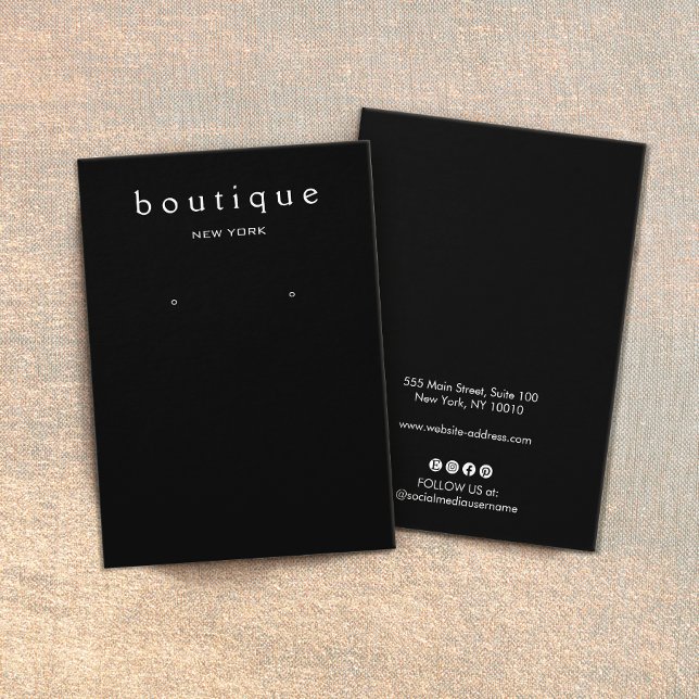 Simple Black  Earring Display Card Holder (Creator Uploaded)