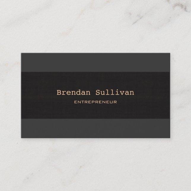 Simple Black Elegant Professional Business Card (Front)