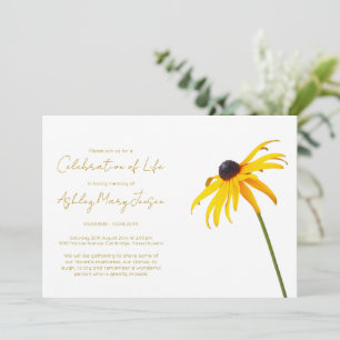 Simple Black eyed susan Celebration of Life Invitation