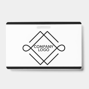 Simple Black Geometric Shapes ID Badge