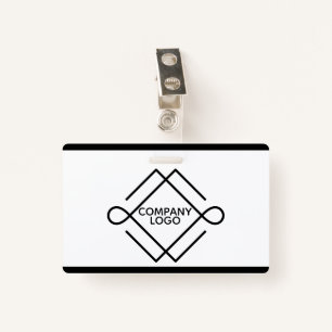 Simple Black Geometric Shapes ID Badge