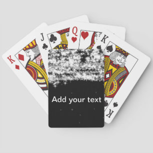 Simple black glitter sparkle stars add your text c playing cards