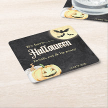 Simple Black Gold Corporate Halloween Party