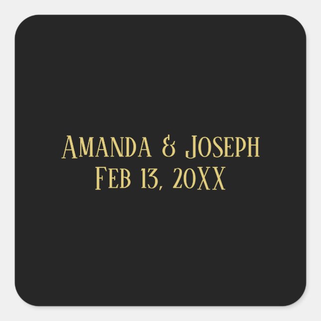 Simple Black&Gold Design - Square Sticker (Front)