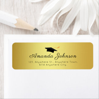 Simple Black Gold Graduate Cap Graduation