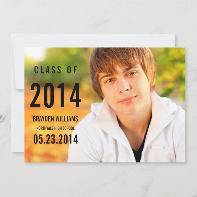 Simple Black Graduation Announcement (Front)