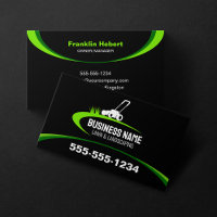 Simple Black Green Lawn Landscaping Mowing Service