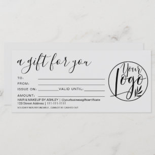 Simple black grey gift certificate logo