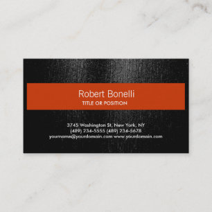 Simple Black Grey Orange Stripe Business Card