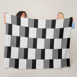 Simple Black & Grey Pattern Fleece Blanket