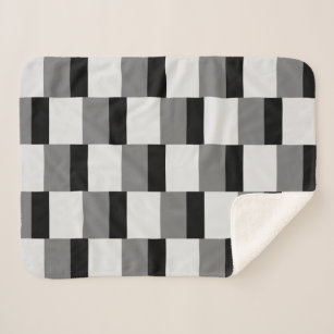 Simple Black & Grey Pattern Sherpa Blanket