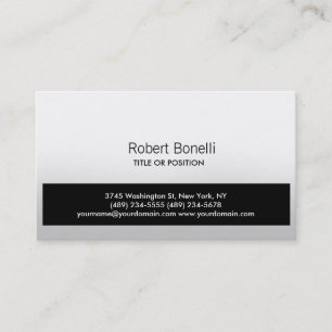 Simple Black Grey Plain Modern Business Card
