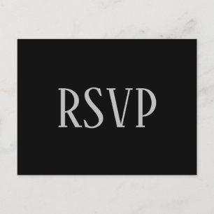 Simple Black & Grey - RSVP Postcard