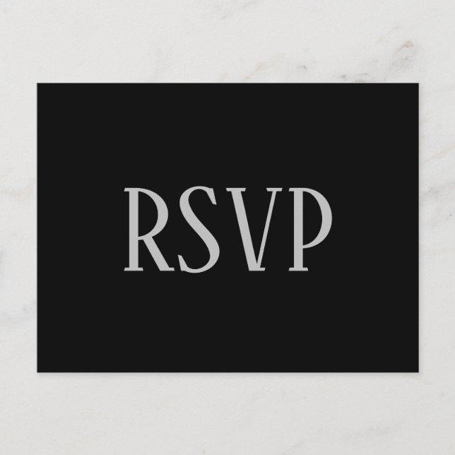 Simple Black & Grey - RSVP Postcard (Front)