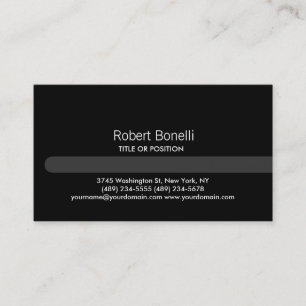 Simple Black Grey Stripe Business Card