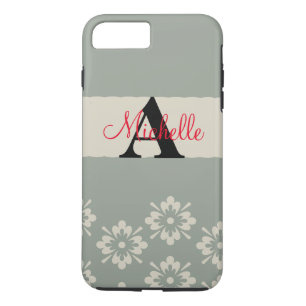 Simple Black Grey Your Monogram Personalised Case-Mate iPhone Case