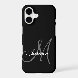 Simple Black Grey Your Name Your Monogram