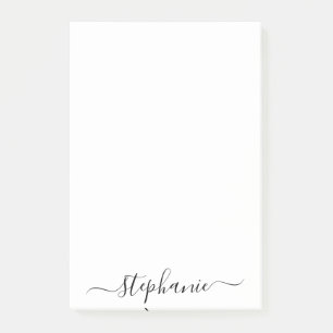 Simple Black Handwritten Calligraphy Signature Post-it Notes
