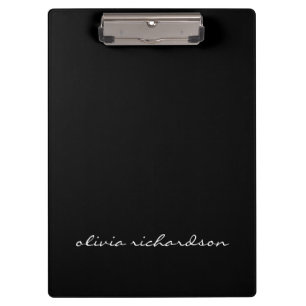 Simple Black Handwritten Modern Script Name Clean Clipboard