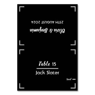 Simple Black Handwritten Script Wedding Table Card