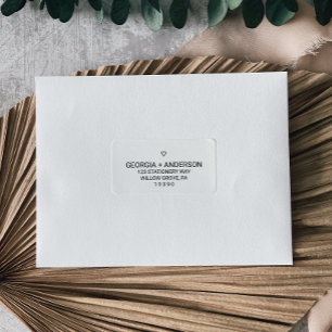 Simple Black Heart Wedding Label