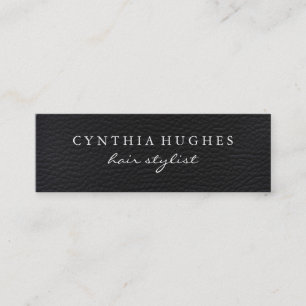 Simple Black Leather Mini Business Card