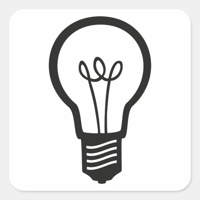 Simple Black Light Bulb for Many Creative Ideas Square Sticker (Front)