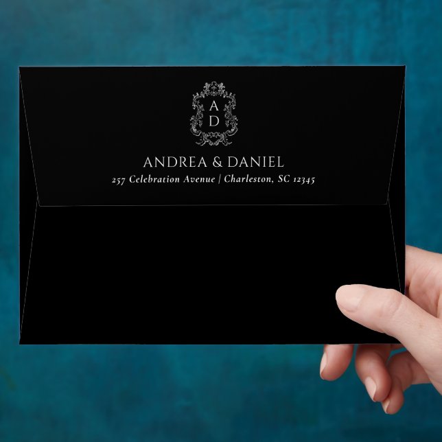 Simple Black | Minimal and Chic Wedding Envelope (Hand)